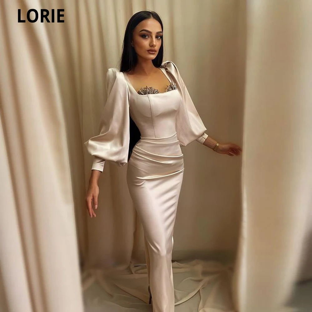 

Сексуальное атласное платье LORIE с юбкой-годе, вечерние платья с высоким разрезом, платье макси для женщин, Клубное праздничное платье знаменитости на день рождения, 2022