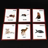Children Montessori French/English Animals Word Learning Card Flashcards Games Puzzles for Kids Baby Juguetes Educativos Toy 6