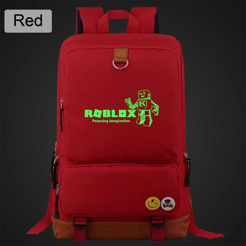 ROBLOX, повседневный холщовый женский рюкзак, светящийся, однотонный, простой, для мужчин, для студентов, школьная сумка, mochila mujer, для улицы, дорожные сумки - Цвет: red a