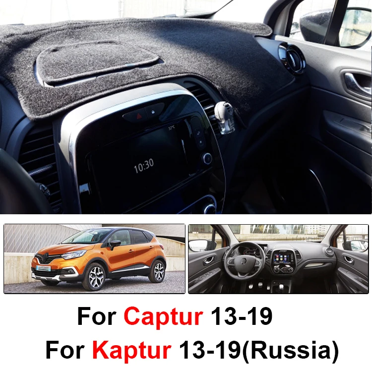 Car Dashmat For Renault Logan Duster Captur Kaptur Dash Mat Dashboard Cover Protective Sheet Carpet Styling - Название цвета: captur-LHD 13-19