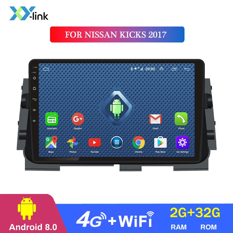Горячая Распродажа 2G ram 32G rom 10,1 дюймов Android 8,1 автомобильный dvd gps навигатор для Nissan kicks Мультимедиа Радио dvd система - Цвет: 4 CORES 2G RAM