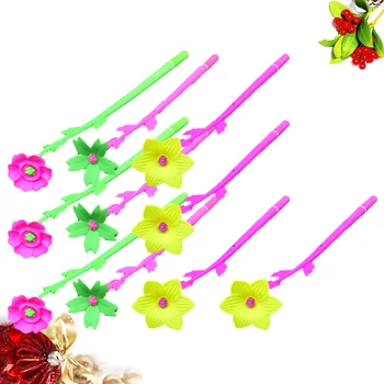 

10 Pcs Lovely Soft Fountain Pen Beautiful Flowers Neutral Pen Silicone Pens Delicate Student Prize for Student Friend Children G