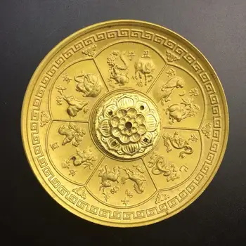 

Chinese Old Copper Collection Pure Copper Zodiac signs pen wash
