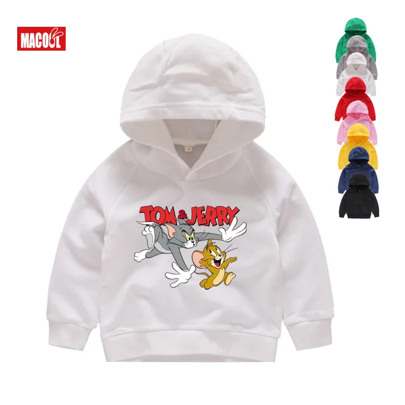 

sweatshirt kids Autumn Cartoon Tom and Jerry Hoodies Tops Long Sleeves Hoodies Sweatshirts Boy Girls White Sweatshirts 2T3T8T