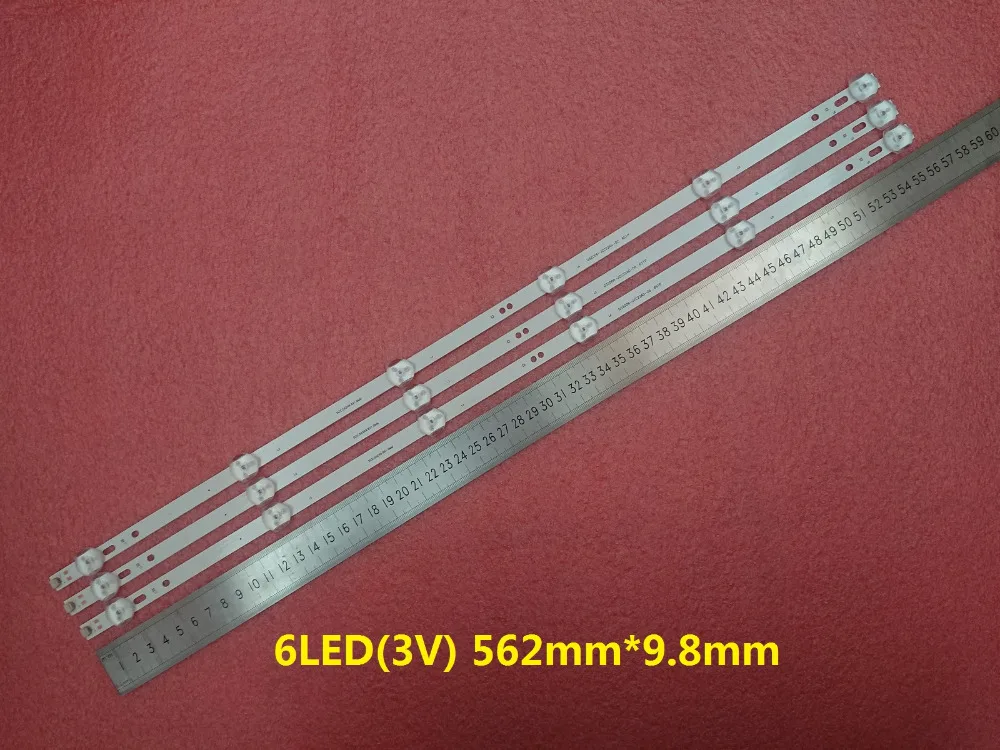 New 100 PCS 6LED(3V) 562mm*9.8mm LED strip replacement for 32inch TV D32D06-JZC22AG-05 | Лампы и освещение