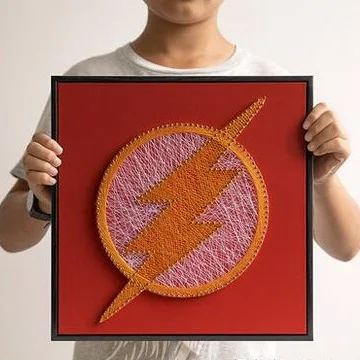 the flash 3D пряжа картина струна рисунок струна искусство декомпрессии родитель-ребенок DIY ручной работы материал посылка детский подарок супер герой - Цвет: the flash