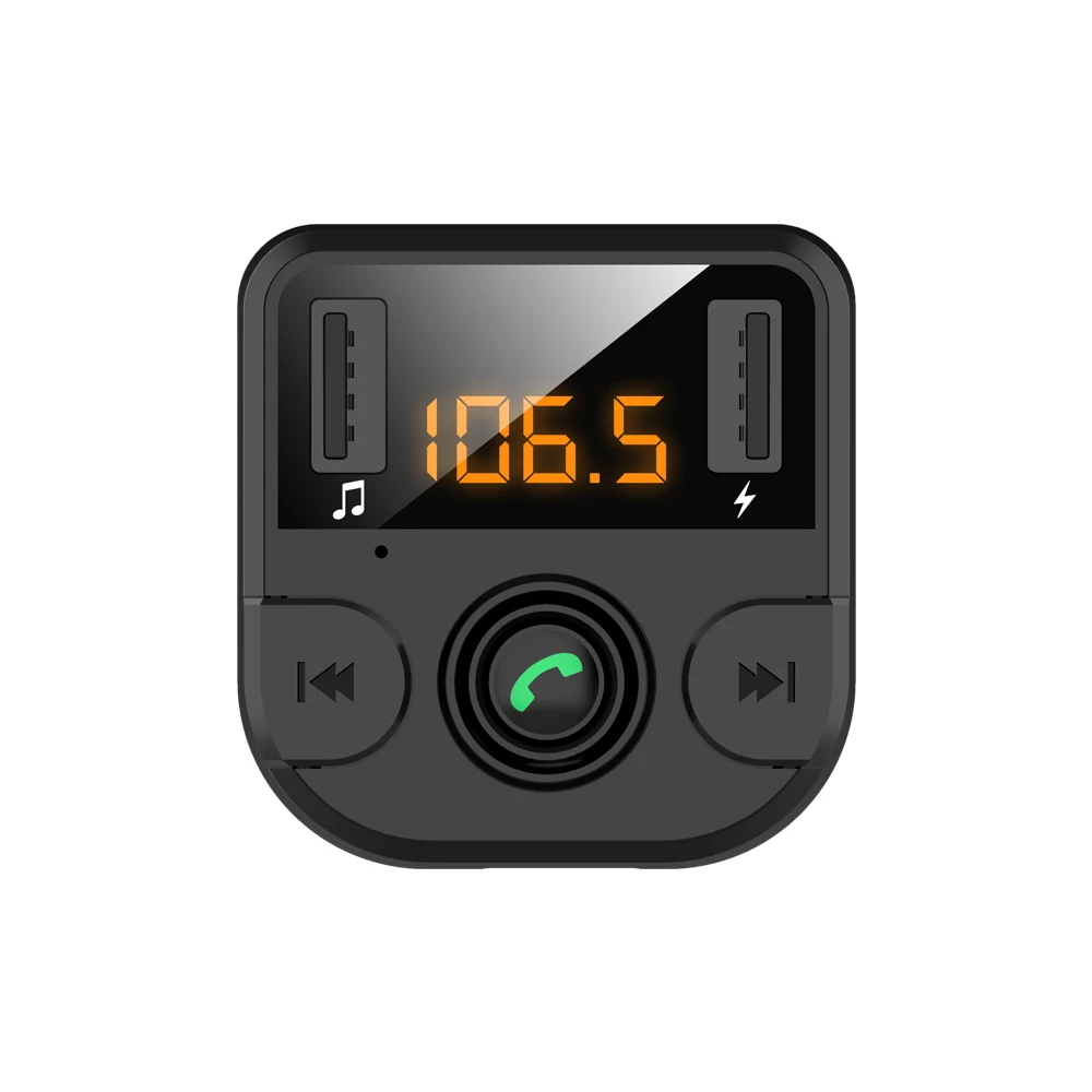 Двойное USB Автомобильное зарядное устройство с fm передатчиком Bluetooth hands free FM
