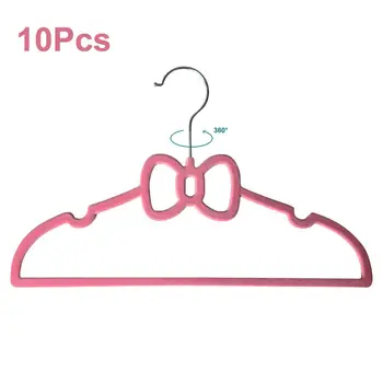 

10PCS Coat Hanger Flocking Clothes Hanger Butterfly Shape Free Bending No Falling off Cut Coat Hangers for Female Children #4W