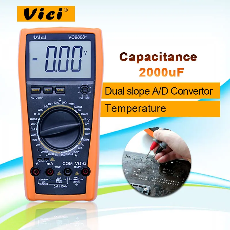 Цифровой мультиметр Vici VC9808 цифровой с ЖК дисплеем индуктивность|digital multimeter|inductance