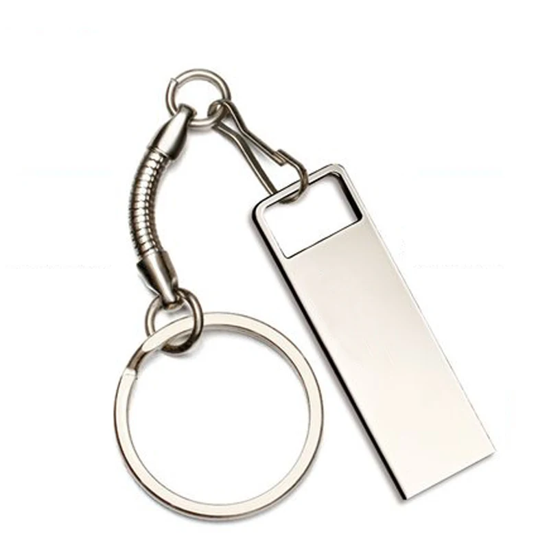 silver Металлический USB флеш-накопитель, 128 гб, флеш-накопитель, 64 гб, 32 гб, 16 гб, полная емкость, портативная память, USB флешка, флеш-накопитель, USB накопитель - Цвет: silver