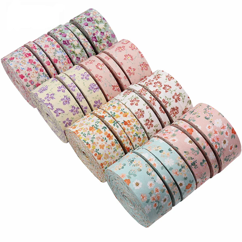 2Yards Flowers Grosgrain Ribbon DIY Hair Bow Crafts Sewing Fabric Gift Wrapping Material Pet Rope Accessories Wedding Decoration ribbon decoration grosgrain ribbon ribbon supplies sewing ribbon wrapping ribbon