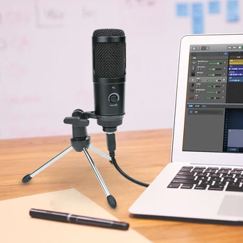 

Profession Condenser Microphone Karaoke Studio Kits USB Microphone for Computer Broadcast Recording ,with mic Stand popfilter