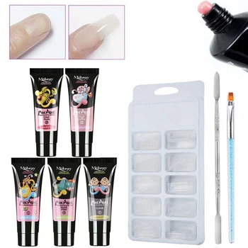 

Gel Nail Quick-drying Phototherapy Glue Multicolor Extension Glue 15ml Set 100pcs Crystal Nail Mold Nail Brush