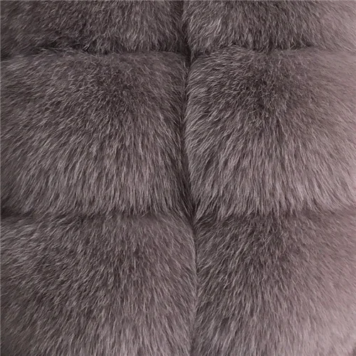 Purple grey Новинка, зимнее пальто из натурального меха, Женская куртка из натурального Лисьего меха, пальто из натурального Лисьего меха - Цвет: Purple grey