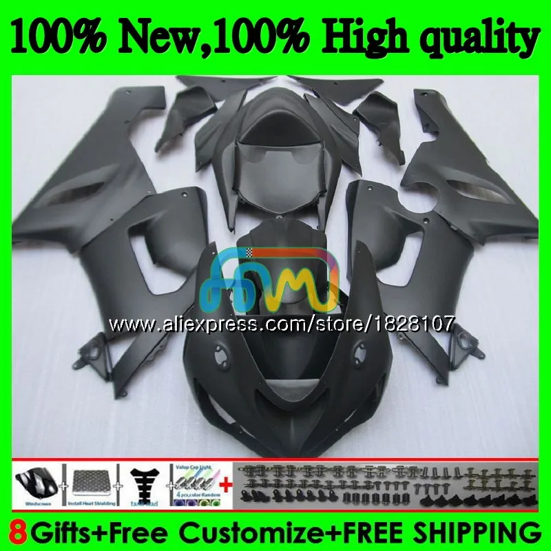 Корпус матовый черный комплект для KAWASAKI ZX 6R 600CC 6 R ZX636 ZX-636 600 CC ZX-6R 11BS. 2 ZX600 ZX 636 ZX6R 05 06 2005 2006 обтекатели - Цвет: No. 1