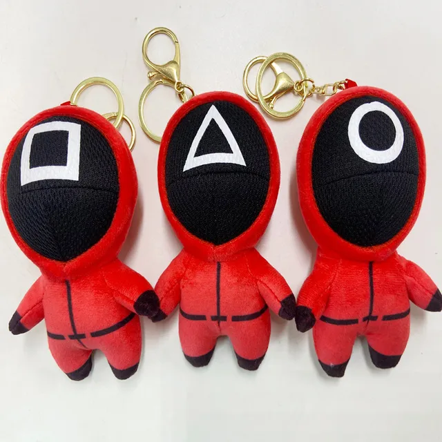 Hot Game Plush Keychain Red Soldier Mini Doll Key Rings for Bags Pendant Car Accessories Jewelry Gifts 1
