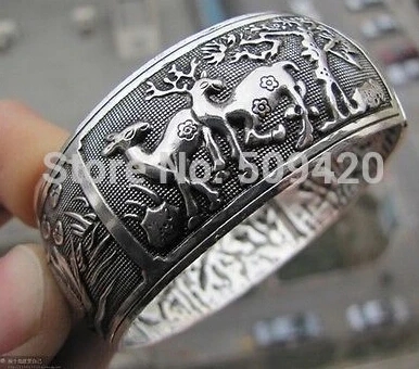 free shipping &gt&gt&gt&gt&gt626412 Wholesale!!10pcs HE-S108 Tibet silver carved Lucky Deer Tribe Jewellery Cuff Bracelet | Украшения и