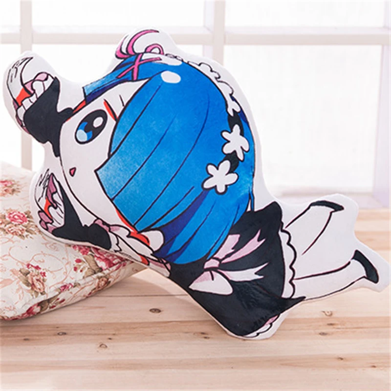 Аниме Мягкие бусы, игрушки Аниме Zero Kara Hajimeru Isekai Seikatsu Ram Rem, плюшевая игрушка, мягкая кукла, мини подарок, мягкая 18*15 см