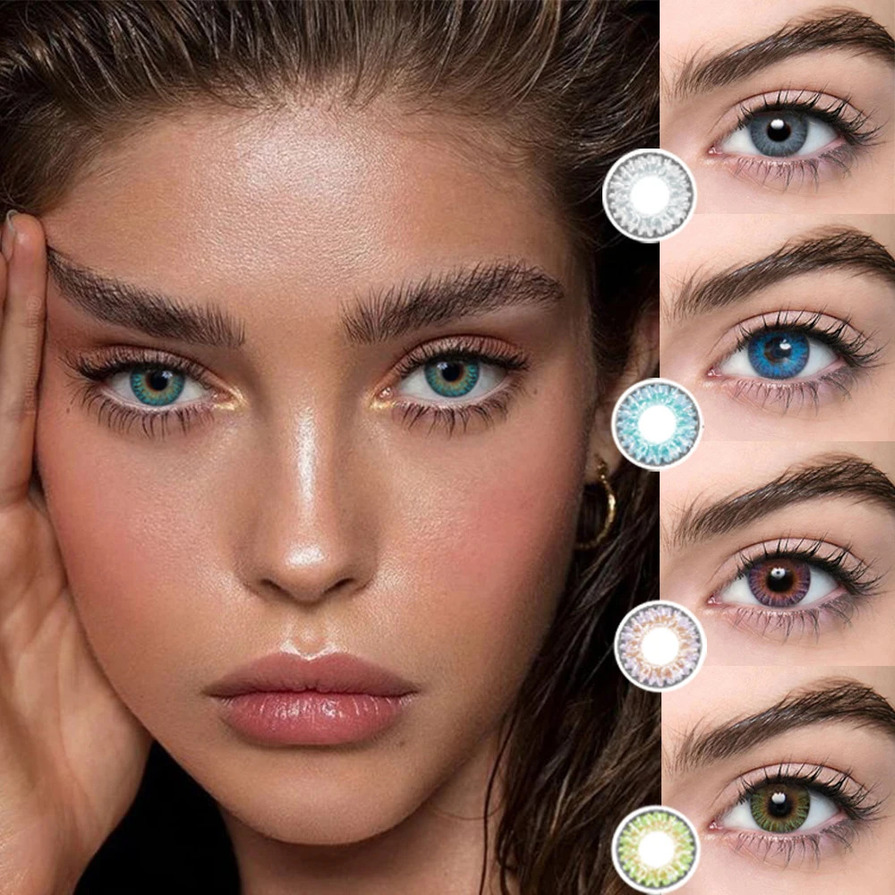 

2pcs Three Tone Series Color Contact Lenses Colored Eye Contacts Non Prescription Yearly Big Eye Natural Soft ttdeye BIO-ESSENCE