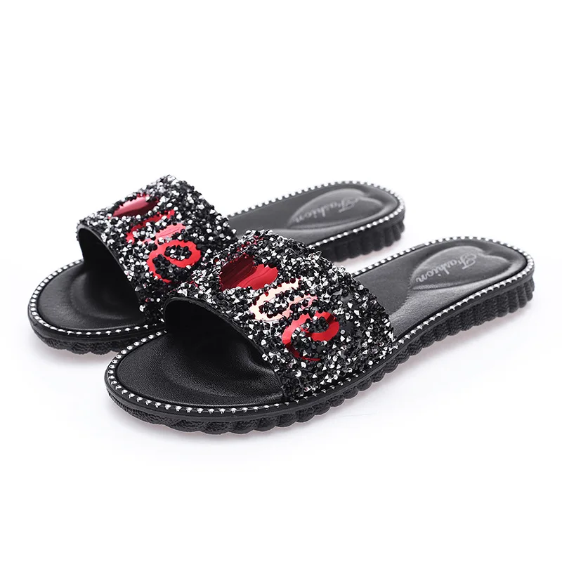 diamond slip on sandals