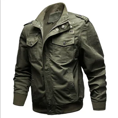 Мужская осенне-зимняя тактическая куртка, Мужская хлопковая повседневная куртка, Мужская военная куртка-бомбер, уличная куртка, новая мужская одежда 6XL размера - Цвет: MG9931-ArmyGreen