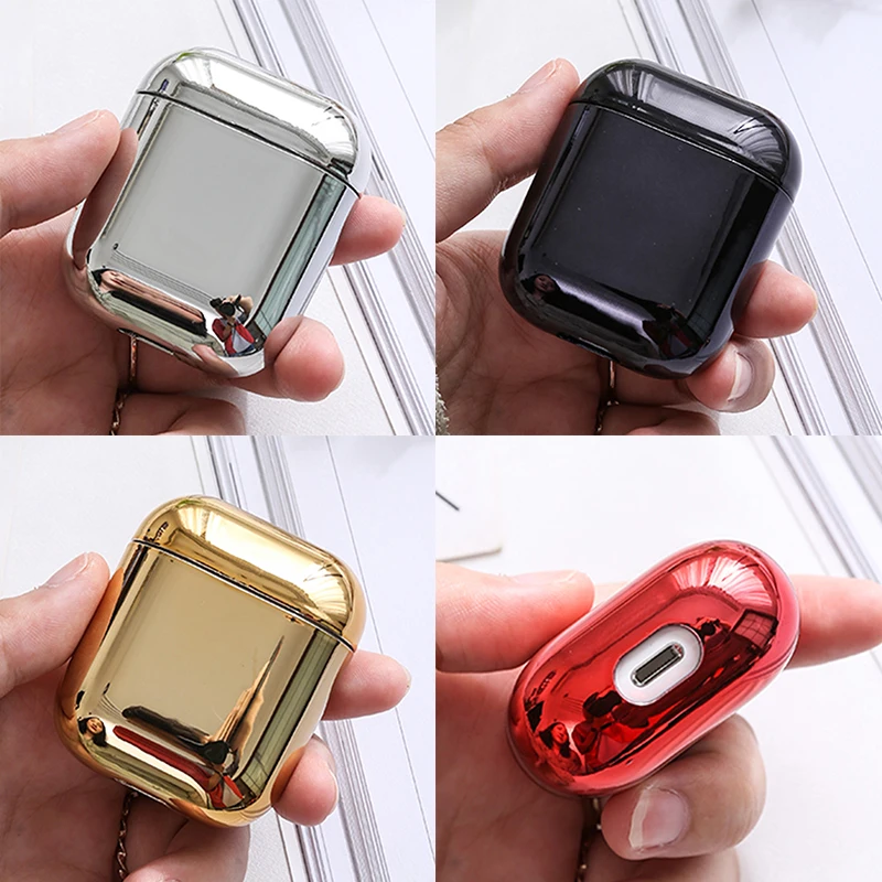 

Case For Airpods 2 Cases electroplated Hard Shell Cover for Air pods 2 Luxury Gold-plated Shockproof Earphone Covers Accessories
