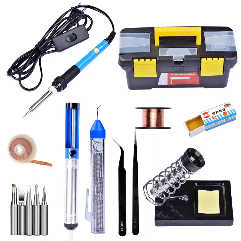 

Foreign Trade 110 V Internal Heated 60 W Welding Holder Thermostat Electric Iron Welding Tool Combination Tool Box