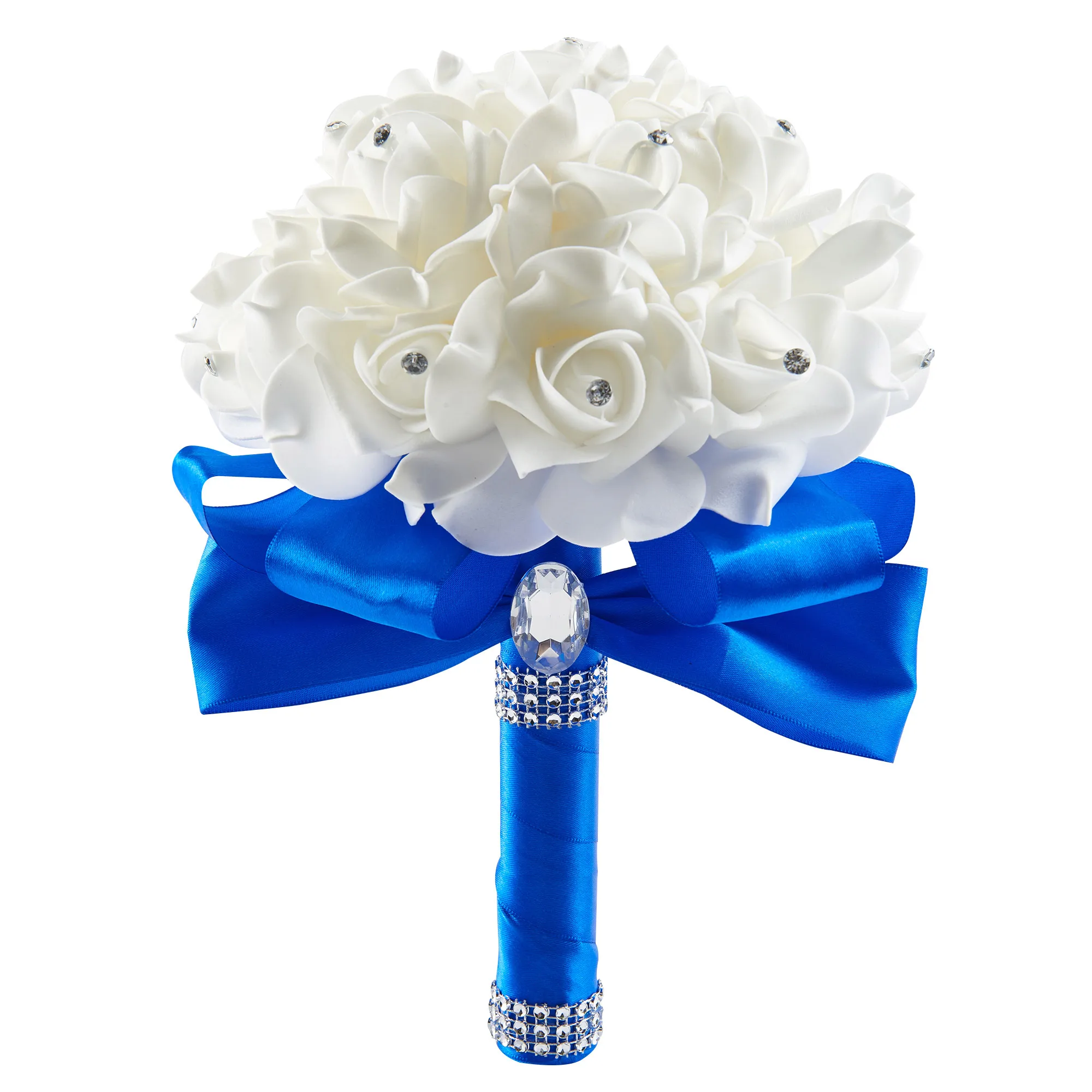 Royal Blue Tanpell белый Шелковый розовый цветочное мыло дешевый свадебный букет из бисера романтический свадебный букет невесты - Цвет: Royal Blue