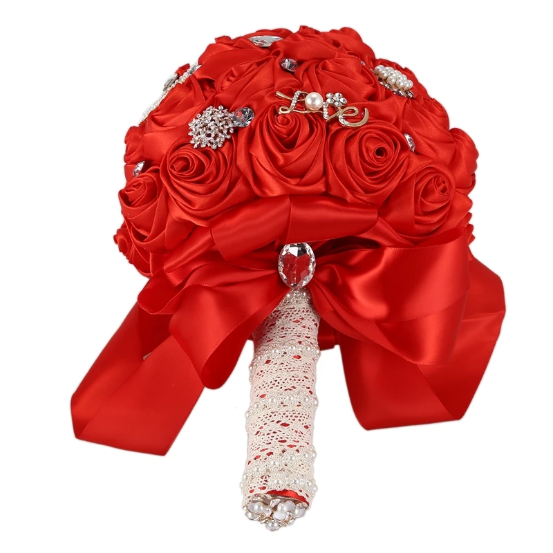Gorgeous Wedding Flowers Bridal Bouquet Artificial Wedding Bouquet- Red
