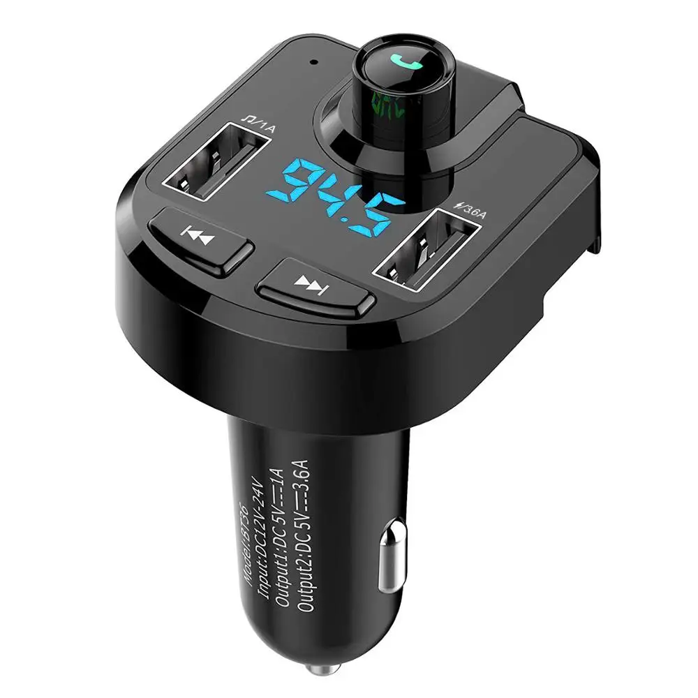 

Car Bluetooth Kit FM Transmitter Modulator Wireless Hands-free Audio Radio MP3 Player 3.1A Quick USB Charger for Phone KORSEED