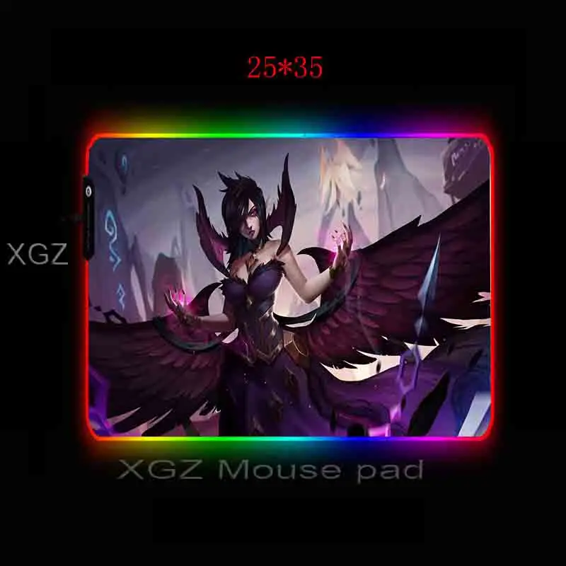 XGZ Large RGB Mouse Pad Black Locking Edge Anime Dark Angel Custom Computer Desk Speed Rubber Non-s
