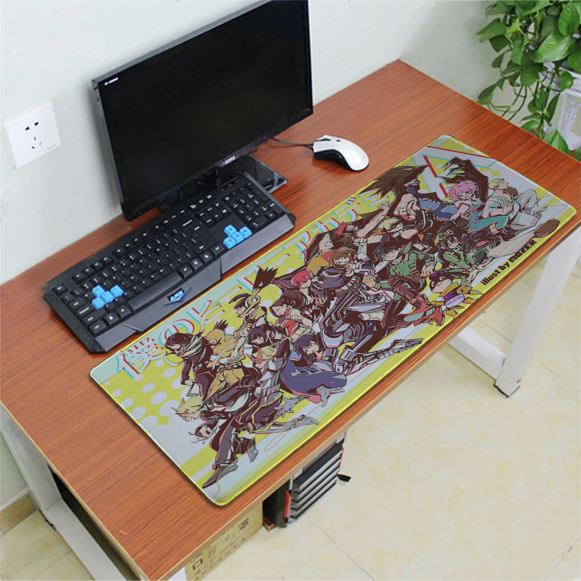 Lock Edge 40X90cm my hero academia mouse pad 70x30cm gaming mousepad anime gadget office notbook desk mat laptop padmouse games pc gamer mats - Color: Lock Edge 40X90cm