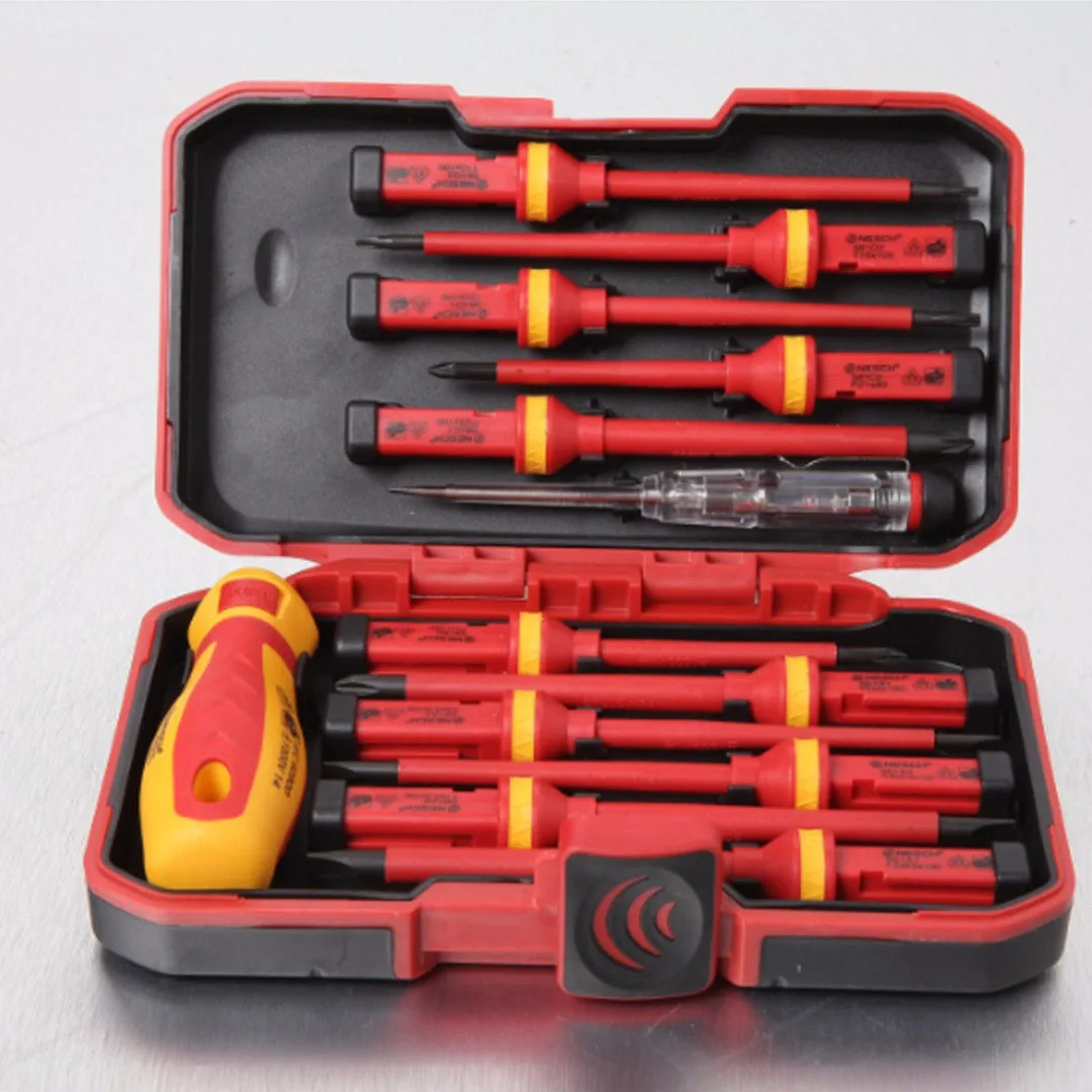 DWZ 13pcs Pro Electricians Insulated Electrical Hand Screwdriver Kit for 1000V Power