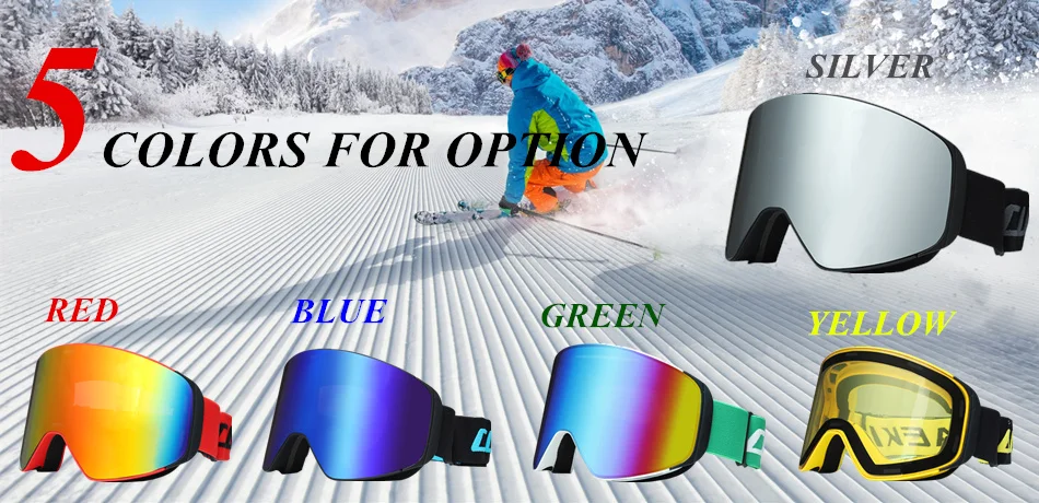 Cuzaekii лыжные очки противотуманные двойные линзы Лыжные Сноуборд маска Сноубординг Снегоход очки зимние спортивные очки