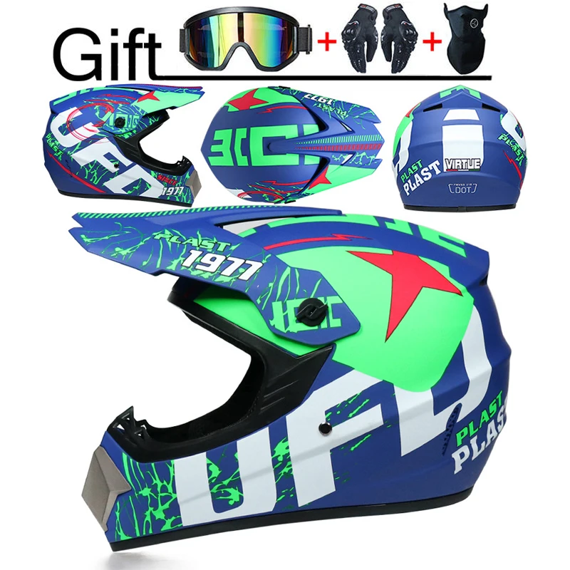 3 подарка: мотоциклетный шлем детский для езды по пересеченной местности на