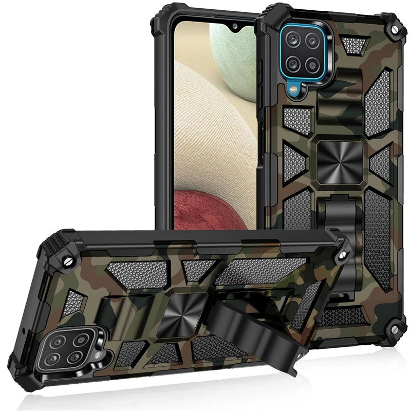 For Samsung Galaxy A12 A22 A32 A42 A52 A72 Case Car magnet Ring Shockproof Armor Camouflage Phone case for Galaxy A02 A02S Cover classic galaxy s22 ultra case