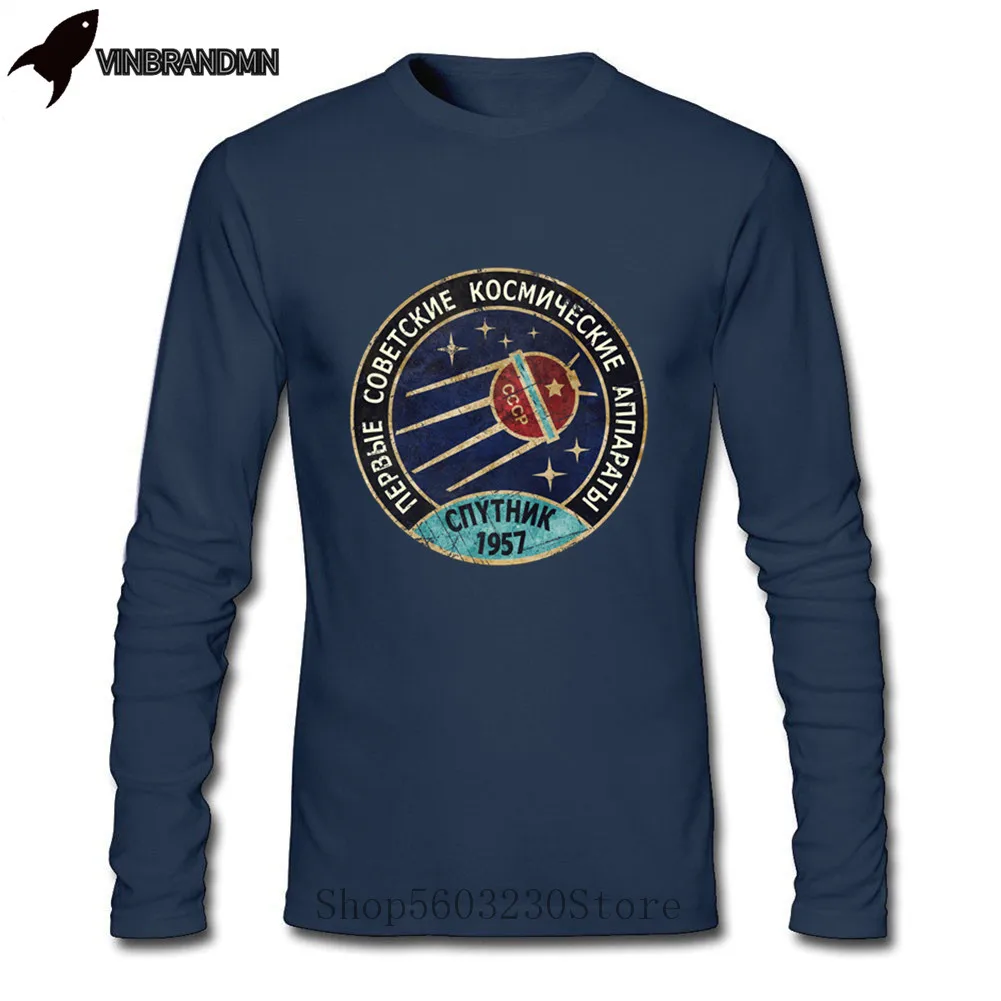 New Vintage Yuri Gagarin Interkosmos Boctok T-Shirt Retro Style Men Tees Russia Cccp Yuri Sputnik Round Badge V01 T-Shirt Lunghe