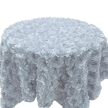 

New 3D Rose Table Skirt Rosette Embroider Table Cover for Wedding Birthday Party Cloth Anniversary Valentine's Day Flower Decor