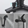 Matte Black Bathtub Faucet Wall Mount Chrome ABS Handshower Hot Cold Water Mixer Tap Bath Shower Faucet Tap Robinet Baignoire 3
