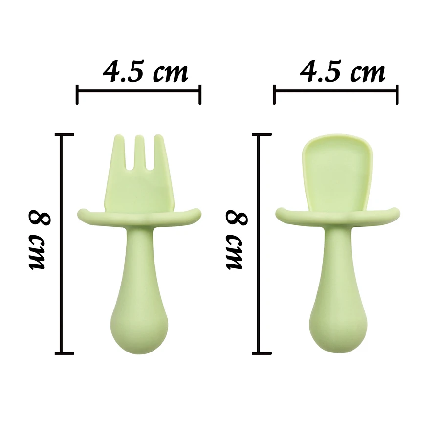 New Baby Feeding Silicone Mini Spoon Fork Baby Utensils Newborn Training Manipulative Ability Children's Tableware Baby Stuff 5