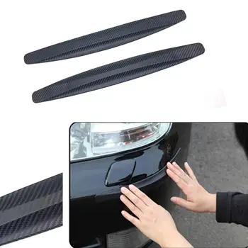 

2PCS Universal Car Front Rear Bumper Protector Corner Guard Scratch Strip Sticker Rubber Auto Bumper Protection Adhesive Plate