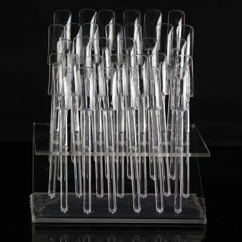32 / 64 Tips Pop Sticks Nail Art Clear Tips Display Stand Rack Nail Polish Practice Training Tool Nail Art Tips Color Swatches