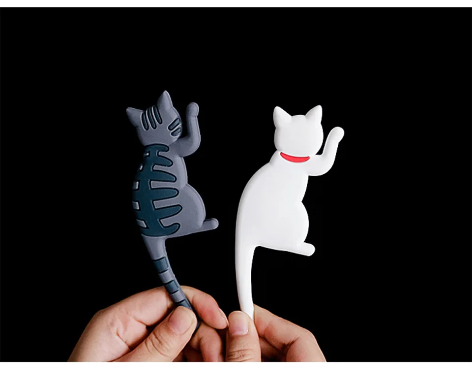 1 шт. мультяшный милый кот Силиконовые магниты на холодильник белая доска наклейка детские подарки Многофункциональный креативный домашний Декор крюк