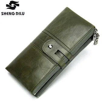 

Long Desiger Women Genuine Leather wallet fashion Unisex clutch bag women coin purse Portomonee Clamp For Phone Bag Card holder
