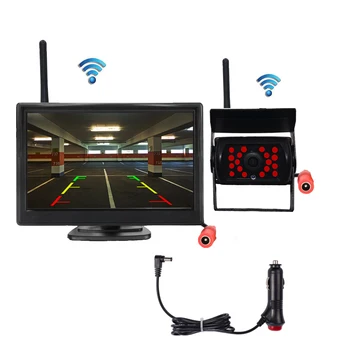 

5" Wireless Car Monitor TFT LCD Car Rear View Camera HD monitor for Truck Camera support Bus DVD reversing backup camera