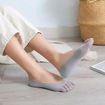 

Women Summer Five-finger Socks Female ultrathin sock Funny Toe invisible sokken with silicone anti-skid breathable anti-friction