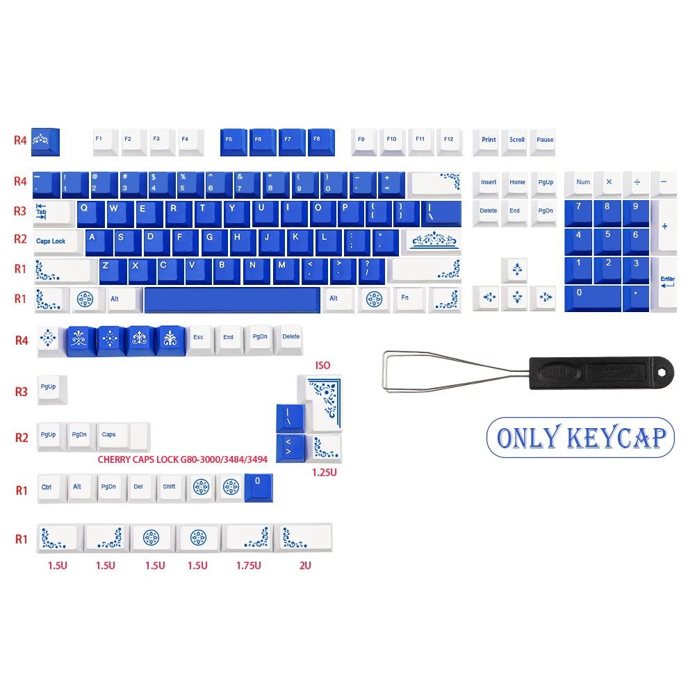 135 Key Lazurite Keycap PBT Dye Subbed Cherry Profile Keycaps 1.75U 2U Shift For dz60 GK61 64 84 TKL87 98 108 MX Switch Cap | Компьютеры и