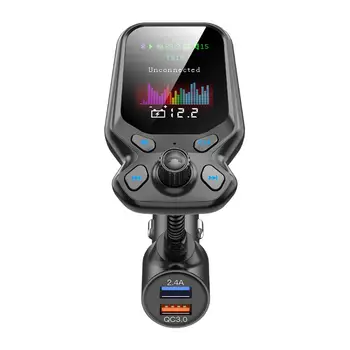 

Wireless Bluetooth FM Transmitter Modulator 1.77" Large Colorful Screen Car MP3 Player Hands-Free Call QC3.0 Fast Charging