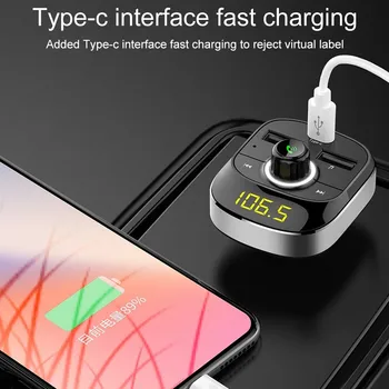 新しい現代車の mp3 高速充電 Bluetooth 車の充電器 fm トランスミッター bluetooth プレーヤーサポート TYPE-C 高速充電インターフェース