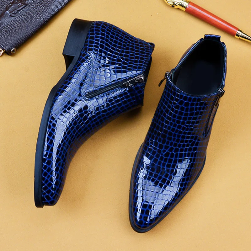 mens blue alligator shoes